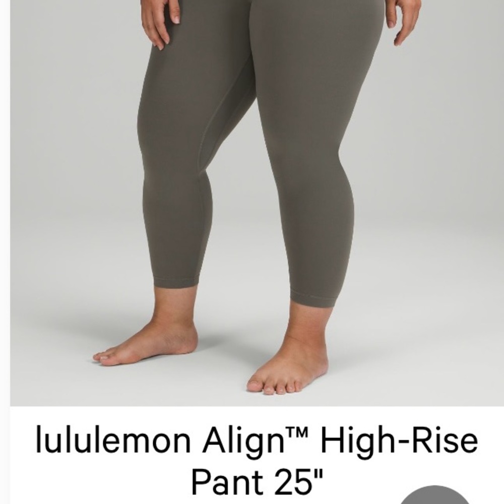 NWT Lululemon Authentic Align Leggings High-Rise 25” - Grey Sage